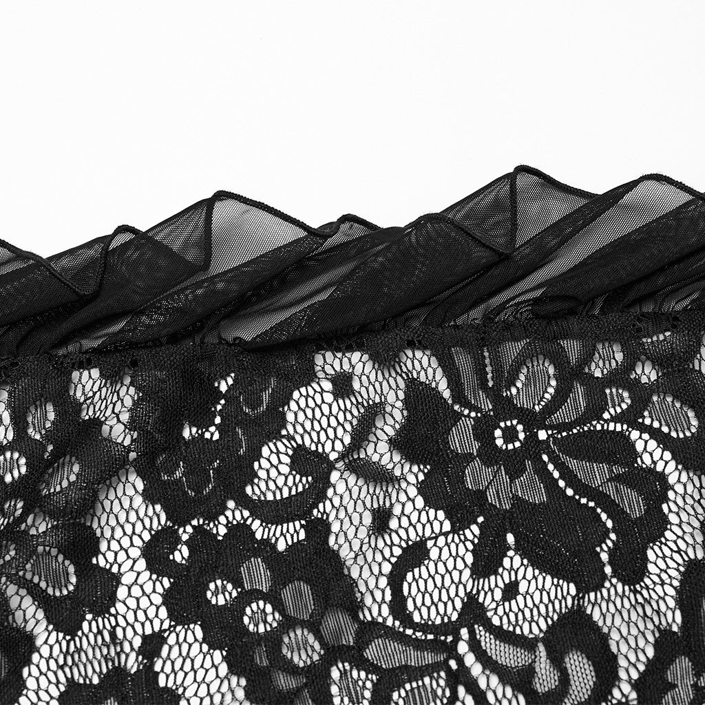OQ-820LQF Gothic Dress Lace High-Low Spaghetti Straps Corset Back - Image 29