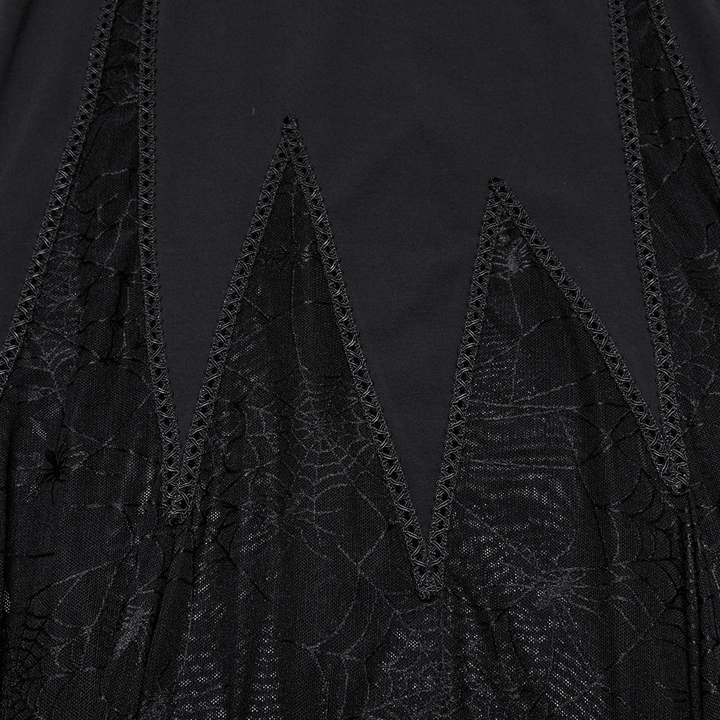 OQ-826LQF Gothic Dress Black Lace Sheer Panel Evening Gown - Image 7