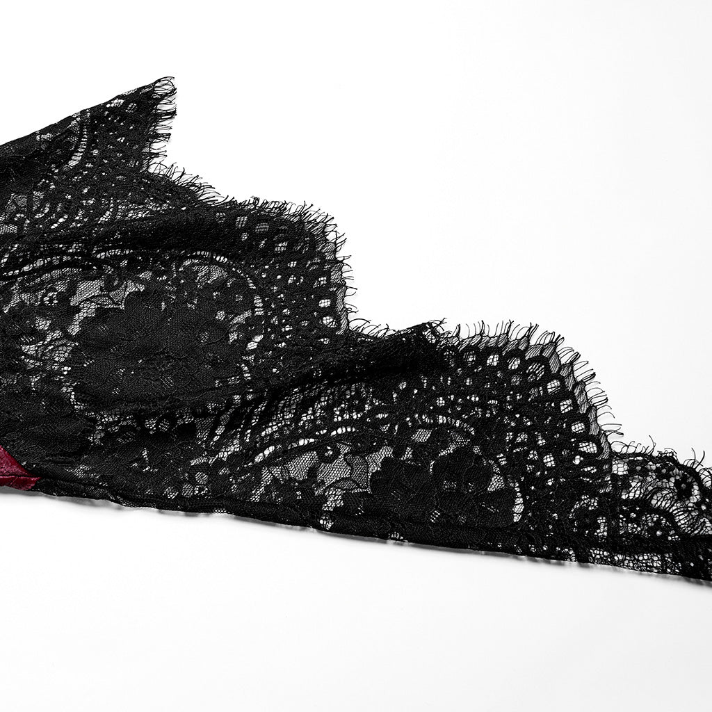 OQ-850LQF Gothic Dress Velvet Lace Long Sleeve Victorian Gown - Image 19