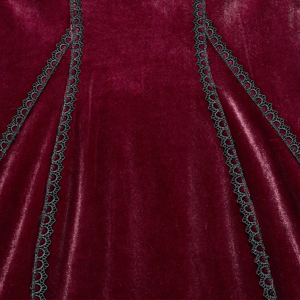 OQ-850LQF Gothic Dress Velvet Lace Long Sleeve Victorian Gown - Image 20