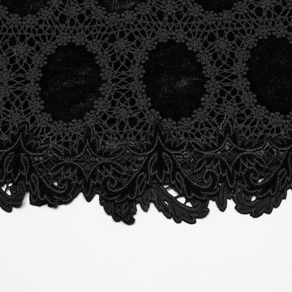 OQ-862BQF Gothic Lace Punk Skirt with Circle Pattern and Ruffled Hem - Image 16