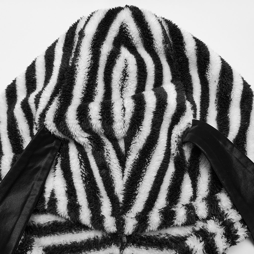 OQ-901LQF Striped Fuzzy Punk Sweater Long Sleeve Bold Pattern Design - Image 7