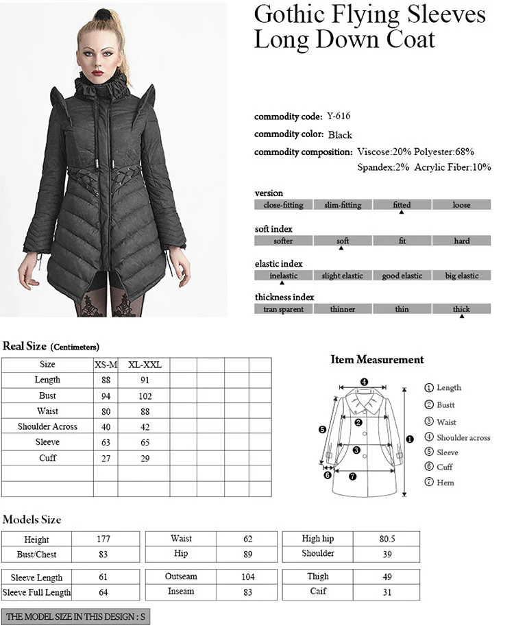 Y-616 Original Design Long Gothic Jacket For Women - Image 6