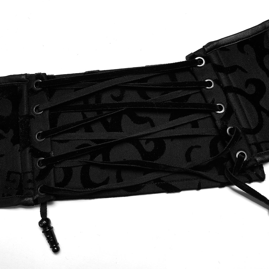OS-002YDF Dragon Embossed Lace-Up Punk Corset Waist Cincher Belt - Image 17