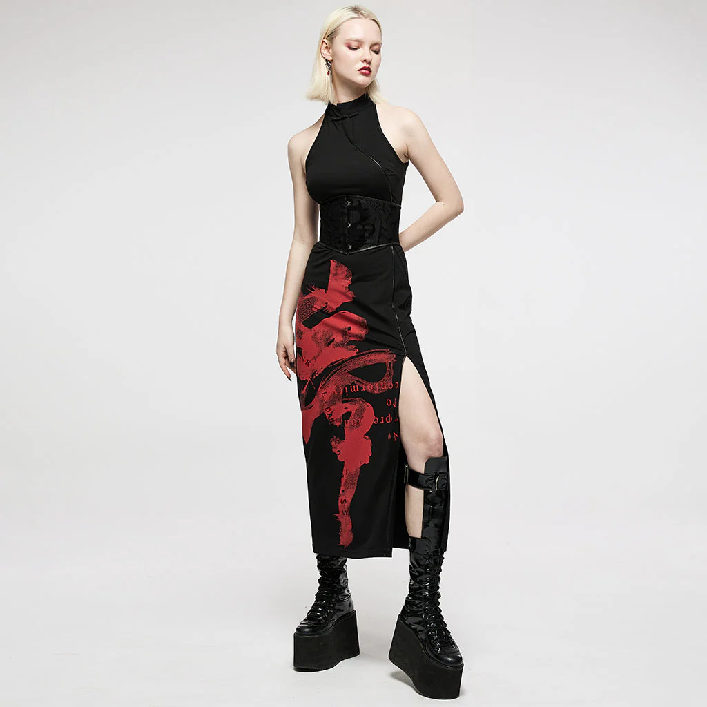 OS-002YDF Dragon Embossed Lace-Up Punk Corset Waist Cincher Belt - Image 26