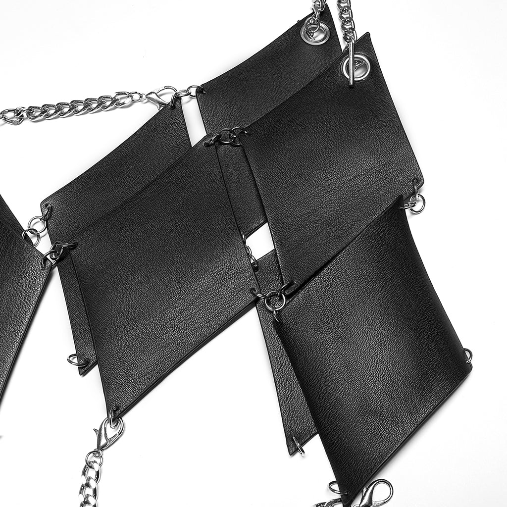 OS-005BXF Edgy Chain Strap Diamond Cutout Punk Vest Top - Image 15