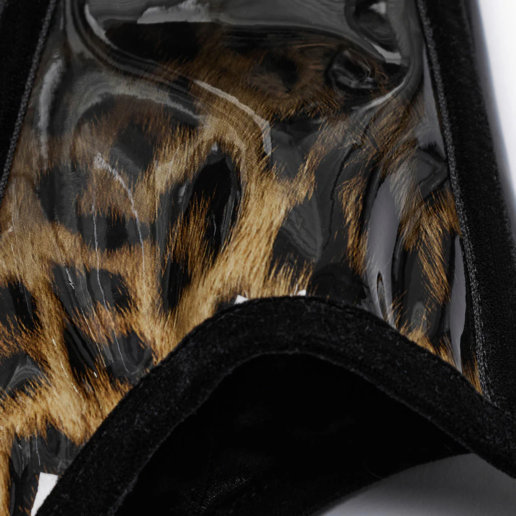 OS-697YDF Gothic Corset Leopard Print Glossy Lace-Up Waist Cincher - Image 45