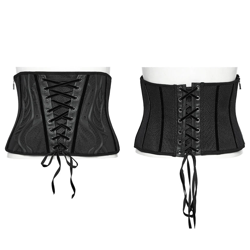 OS-705YDF Edgy Mesh Lace-Up Punk Corset Waist Cincher - Image 21