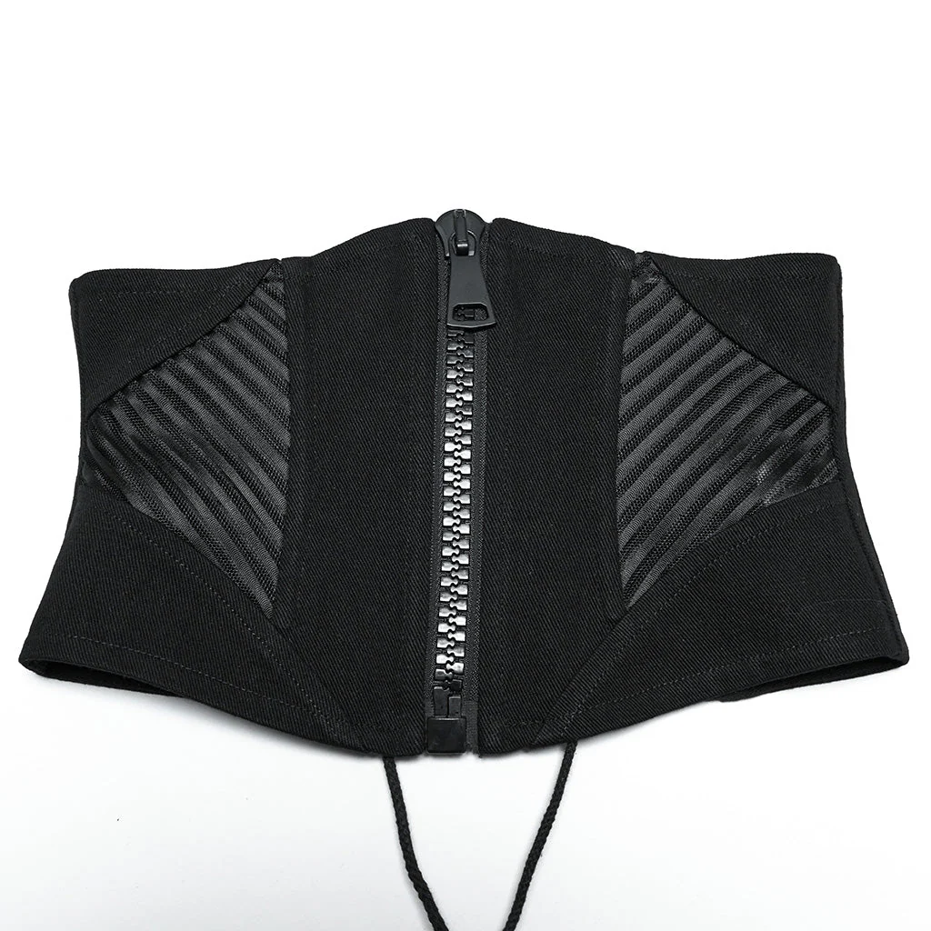OS-709YDF Punk Corset Zipper Front Lace-Up Back Waist Cincher - Image 16