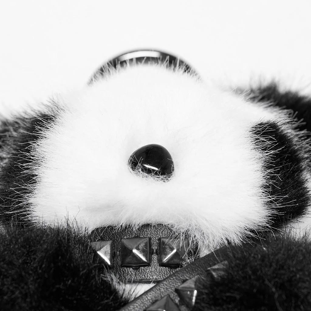 OS-748OTF Fluffy Punk Panda Bag Charm Plush Toy Accessory - Image 15