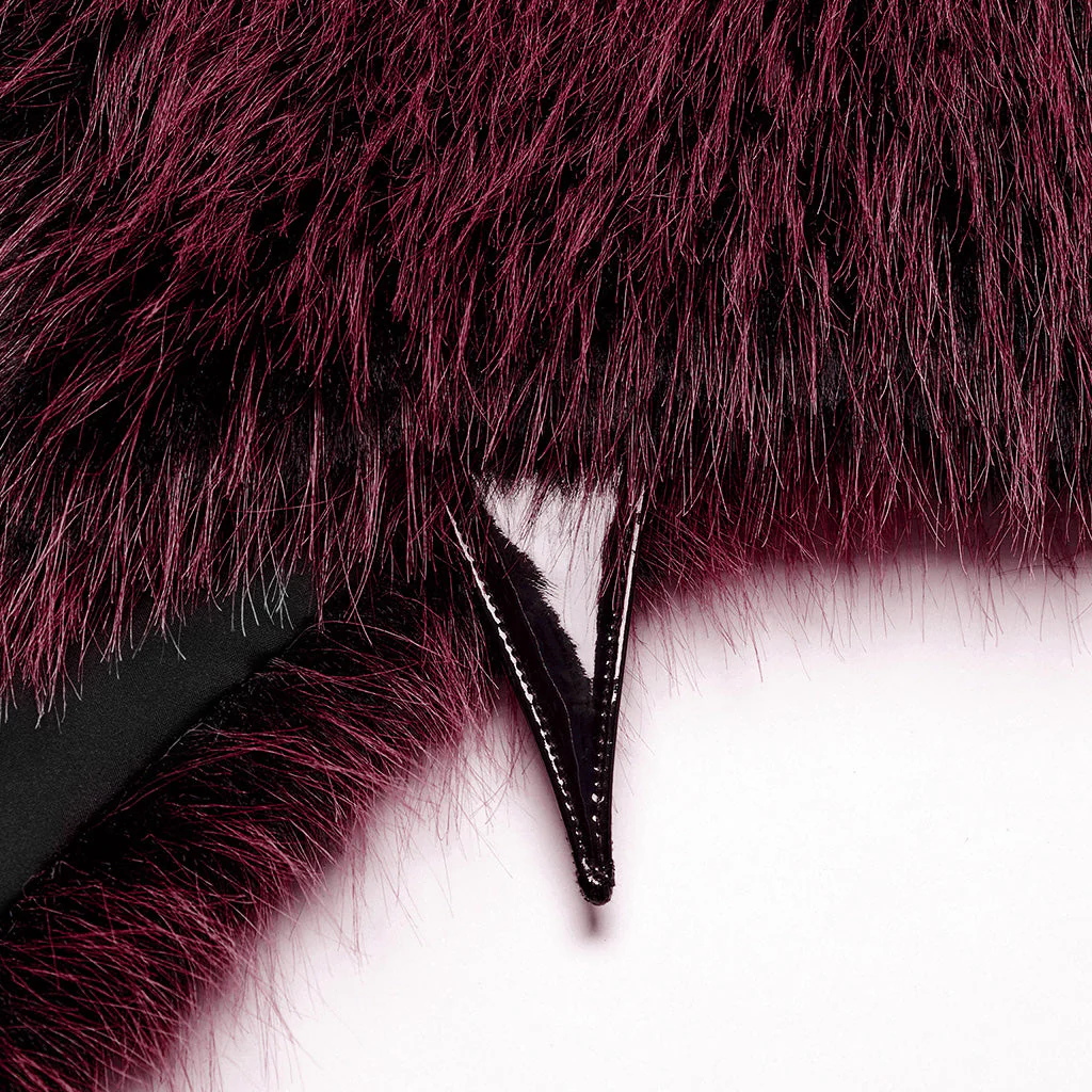 OS-749WJF Gothic Faux Fur Shoulder Cape Punk Accessories Purple Statement - Image 55