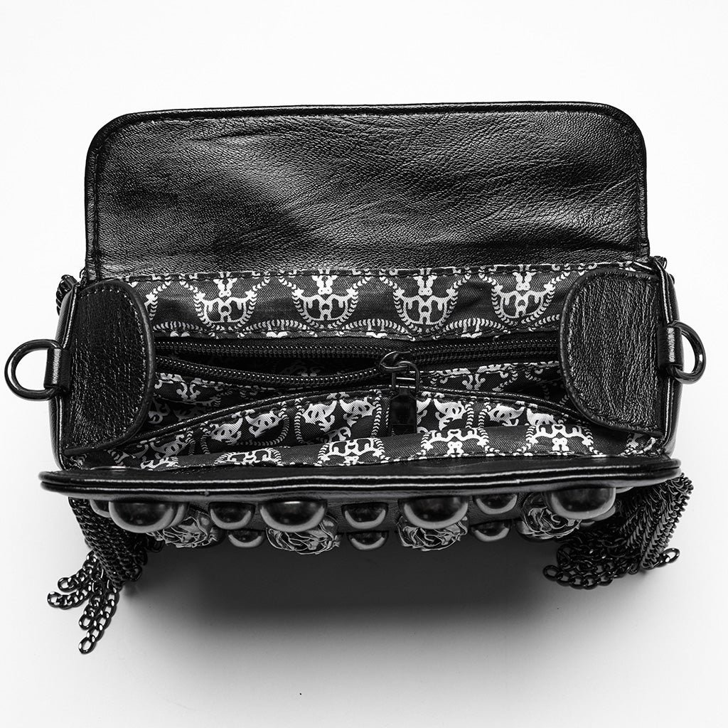 OS-756BBF Gothic Accessories Studded Chain Crossbody Bag Edgy Design - Image 9