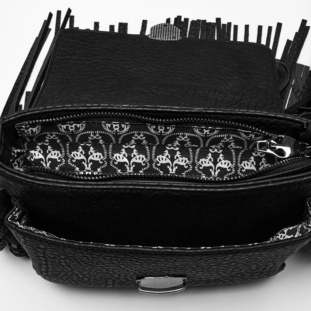 OS-757BBF Fringe Studded Leather Punk Accessories Backpack with Handle - Image 29