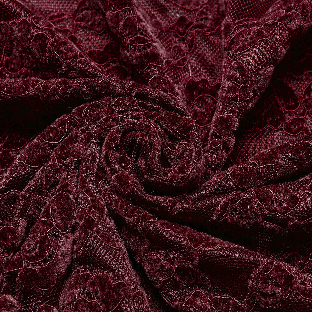 OT-1014TCF Gothic Shirts Lace Long Sleeve Velvet Top Red - Image 30