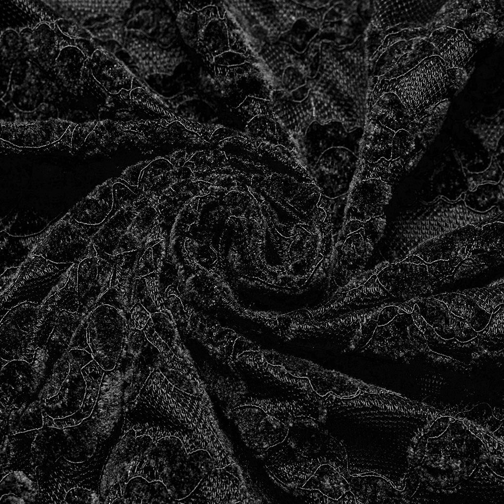 OT-1014TCF Gothic Shirts Lace Long Sleeve Velvet Top Red - Image 51