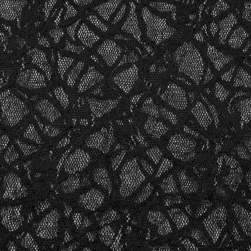 OT-864TDF Elegant Mesh Lace Punk T-Shirts with Gothic Floral Pattern - Image 17