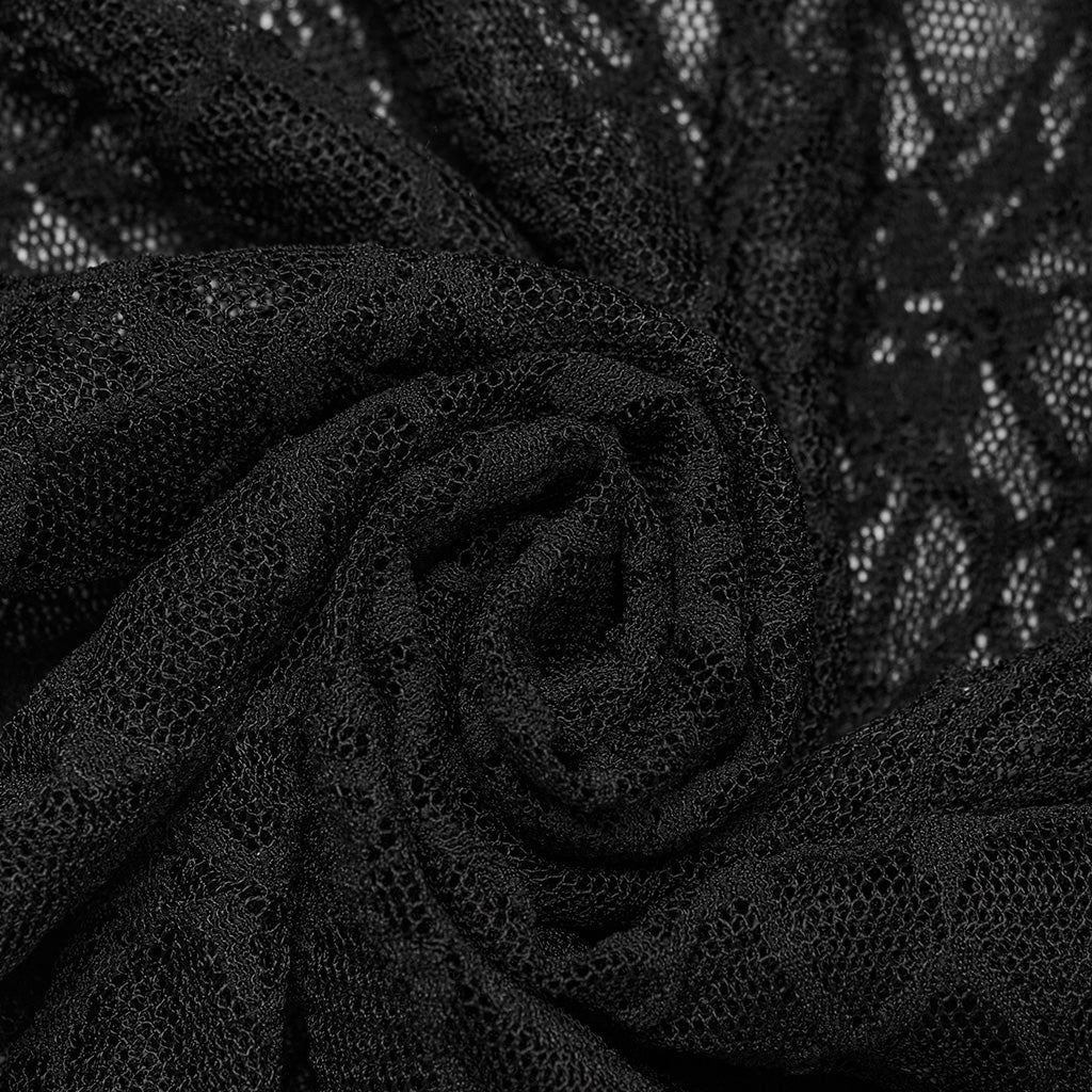 OT-864TDF Elegant Mesh Lace Punk T-Shirts with Gothic Floral Pattern - Image 18