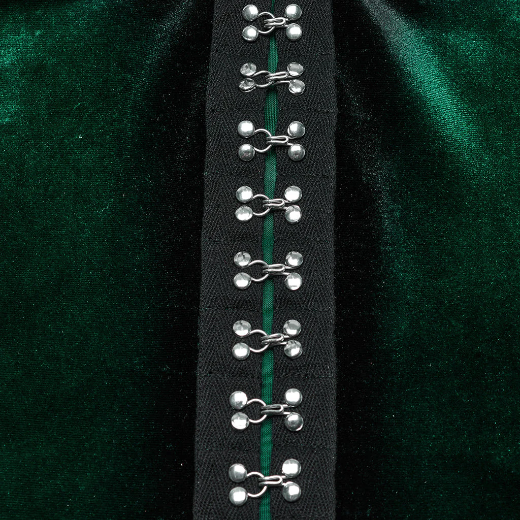 OT-949DQF Velvet Gothic Shirts Green Corset Style Long Sleeve Blouse - Image 120