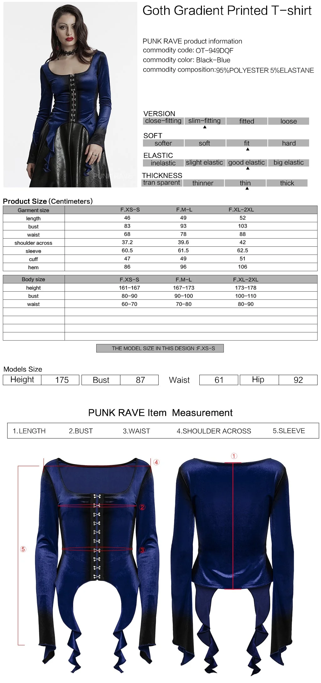 OT-949DQF Velvet Gothic Shirts Green Corset Style Long Sleeve Blouse - Image 78