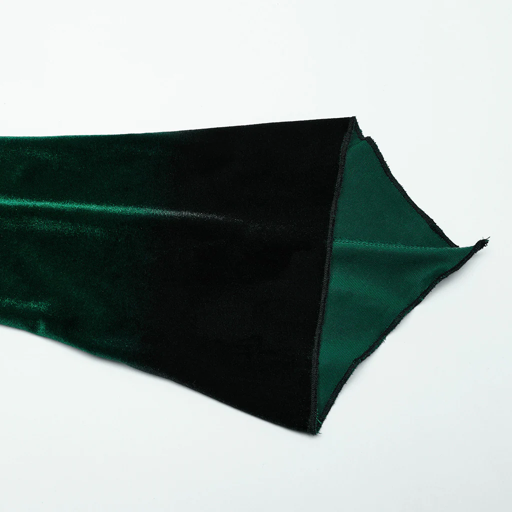 OT-949DQF Velvet Gothic Shirts Green Corset Style Long Sleeve Blouse - Image 8