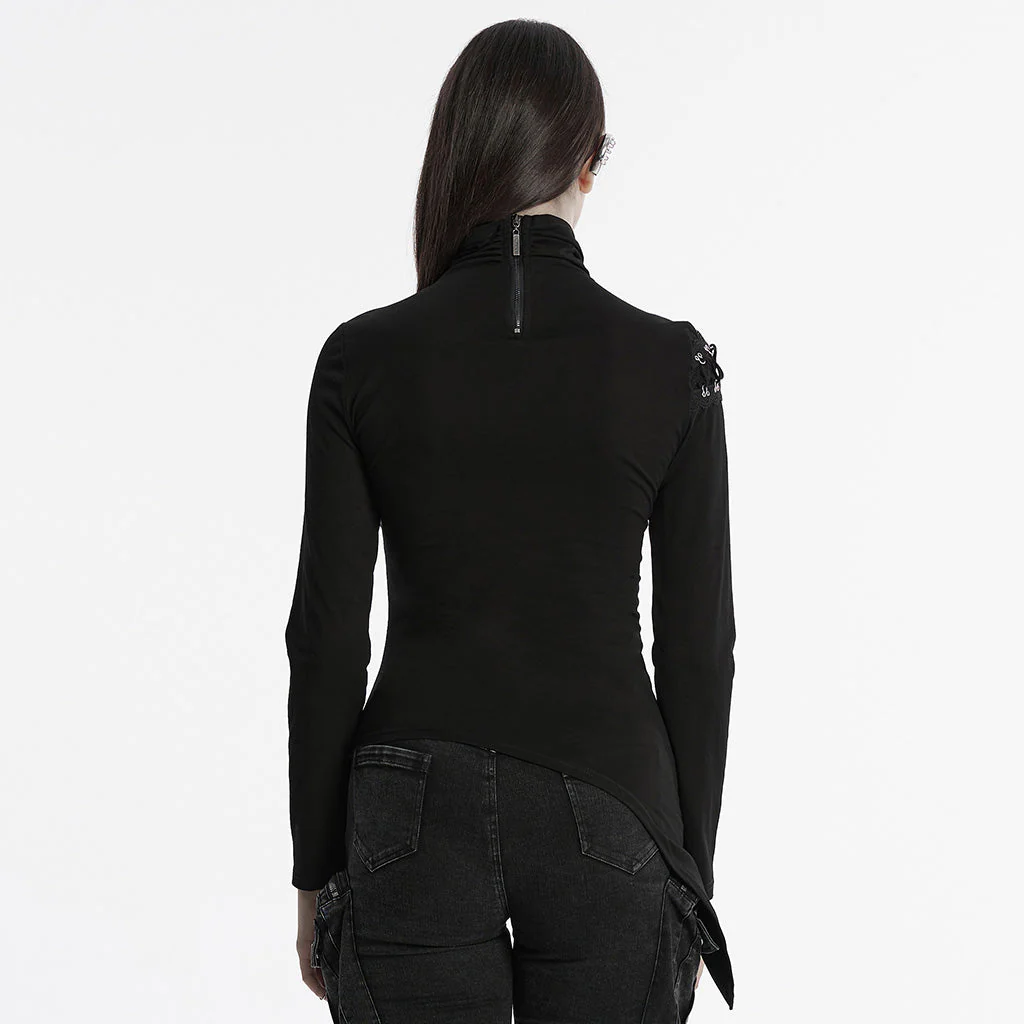 OT-952TCF Edgy Asymmetrical Cutout Rivet Punk T-Shirts Fashion - Image 13