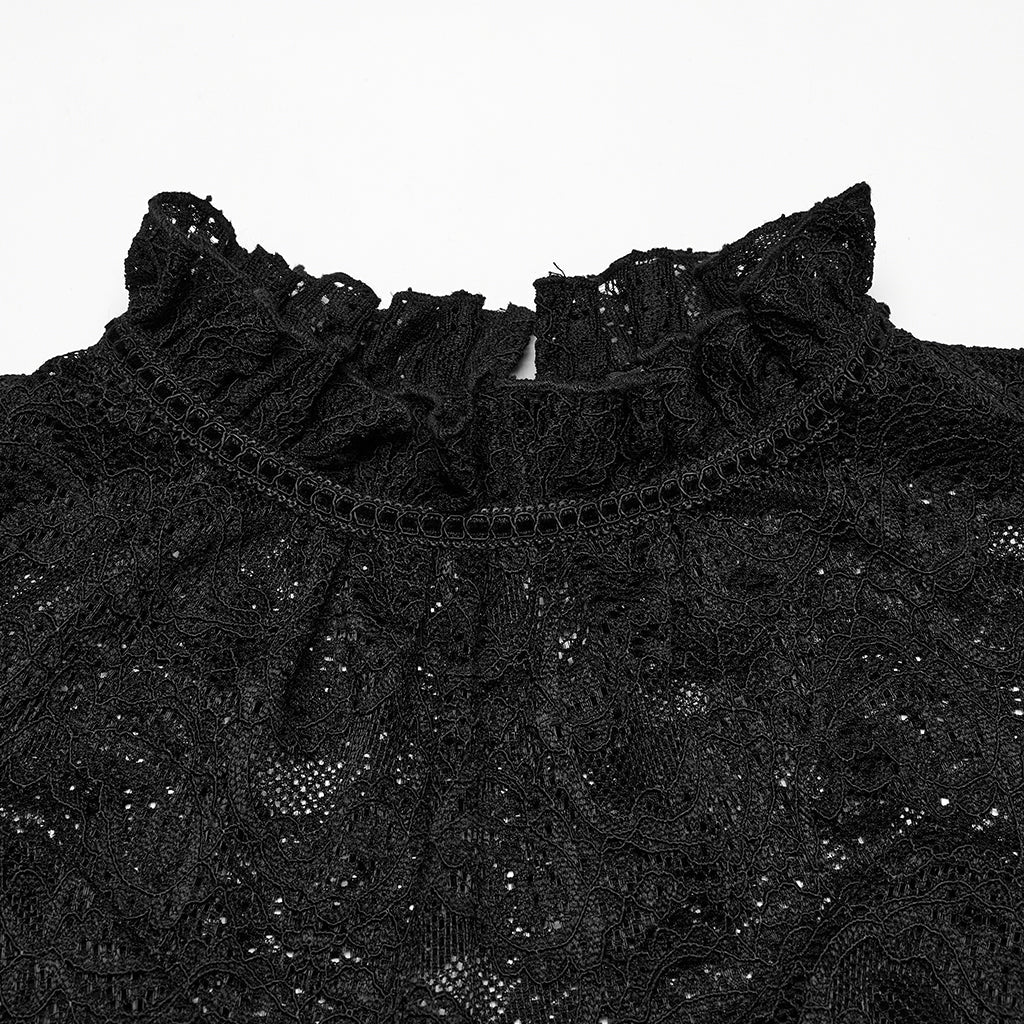 OT-963TCF Gothic Lace T-Shirts Vintage Black Long Sleeve Elegance - Image 24