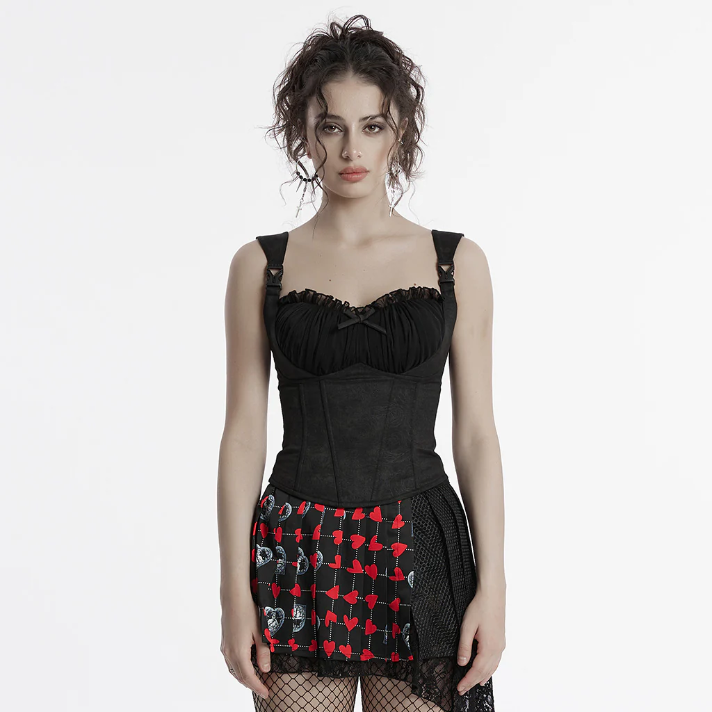 OT-965DDF Gothic Corset Vintage Lace Up Push Up Bustier Top - Image 6