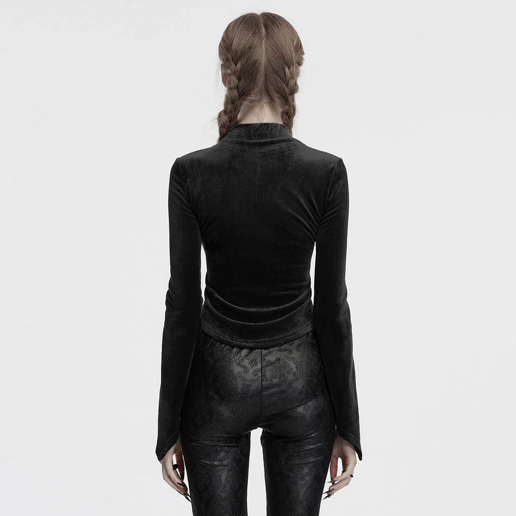 OT-983TCF Gothic T-Shirts Black Velvet Top Red Symbolic Design - Image 23