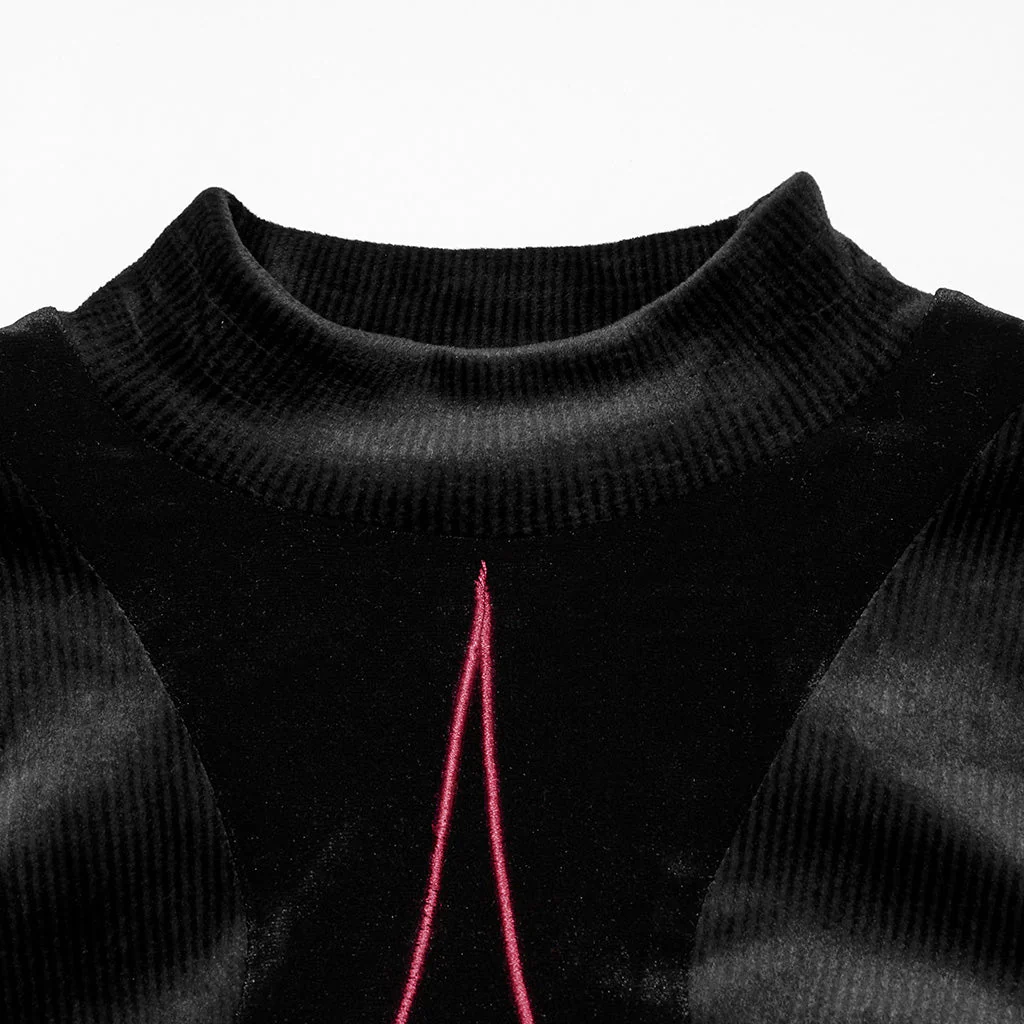 OT-983TCF Gothic T-Shirts Black Velvet Top Red Symbolic Design - Image 26