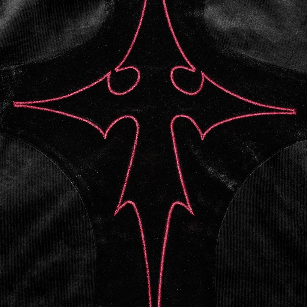 OT-983TCF Gothic T-Shirts Black Velvet Top Red Symbolic Design - Image 27
