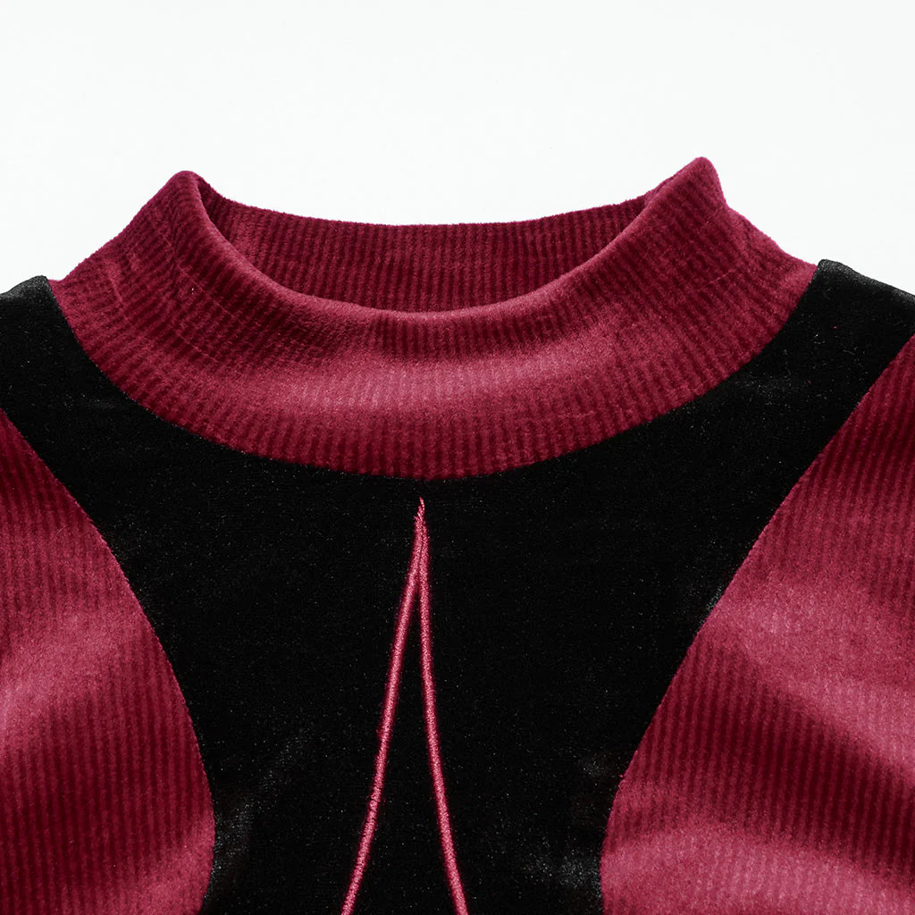 OT-983TCF Gothic T-Shirts Black Velvet Top Red Symbolic Design - Image 52