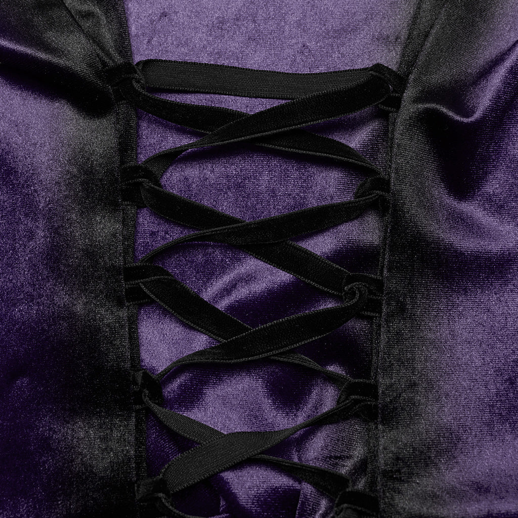 OY-1697DQF Velvet Gothic Shirts Vintage Collar Button Long Sleeve Top - Image 113