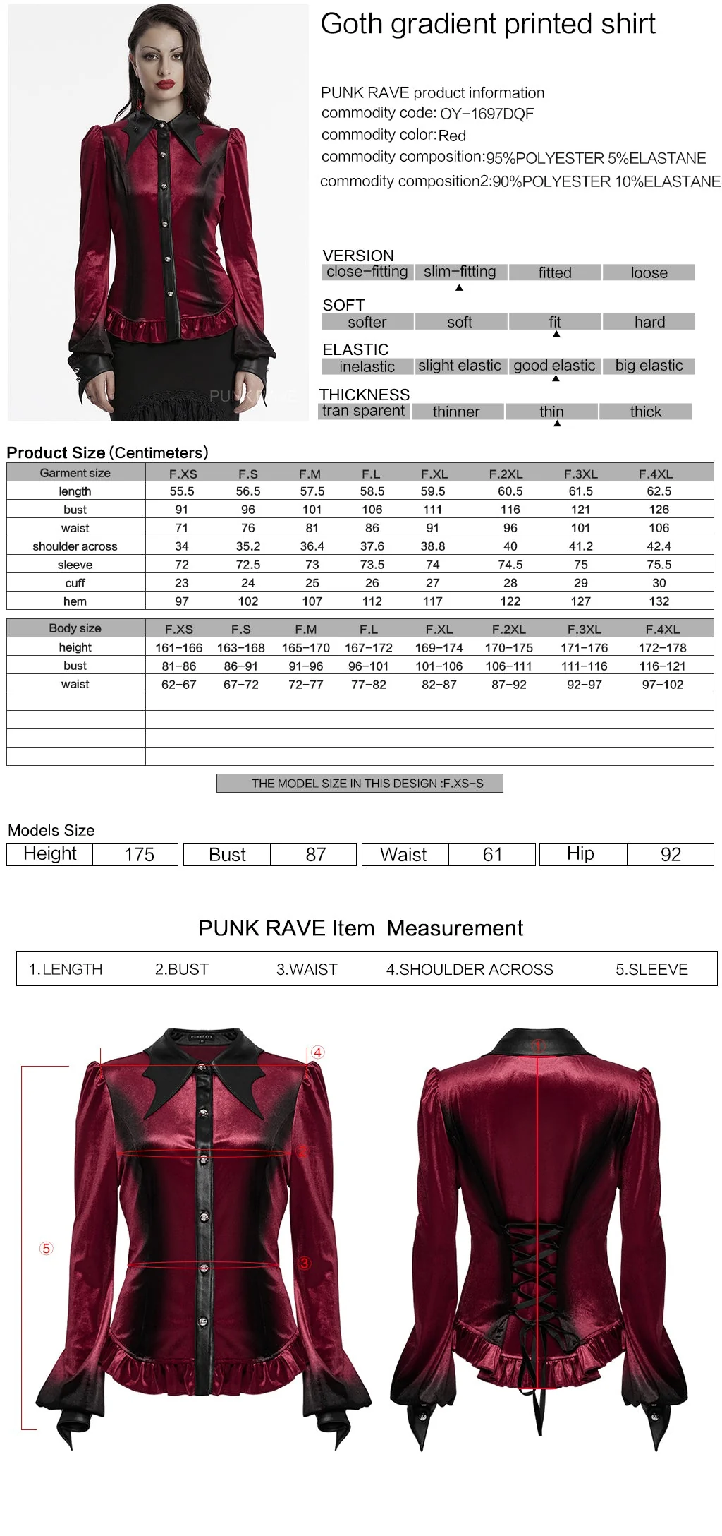 OY-1697DQF Velvet Gothic Shirts Vintage Collar Button Long Sleeve Top - Image 78