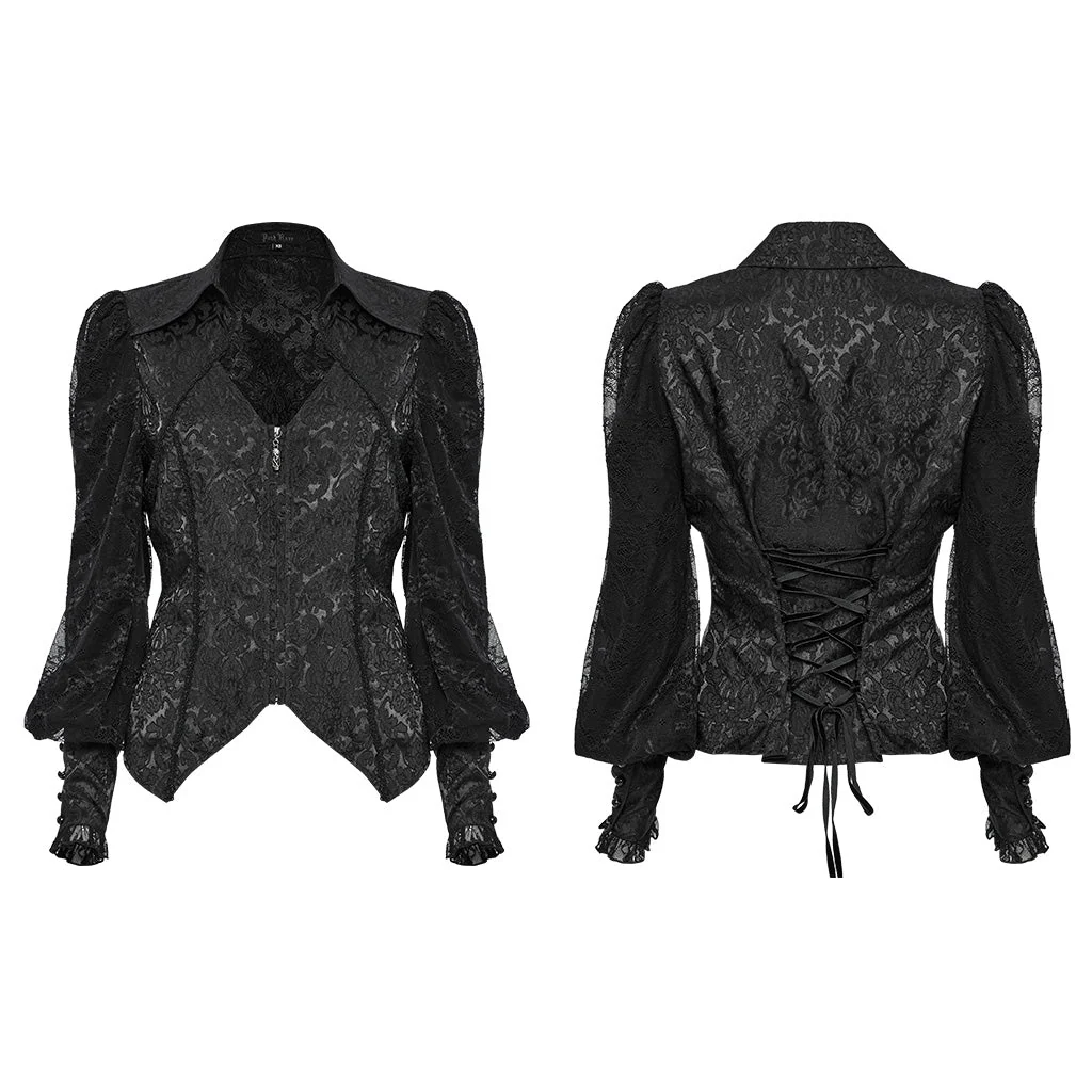 OY-1705CCF Victorian Inspired Gothic Jacket with Intricate Lace Details - Image 26