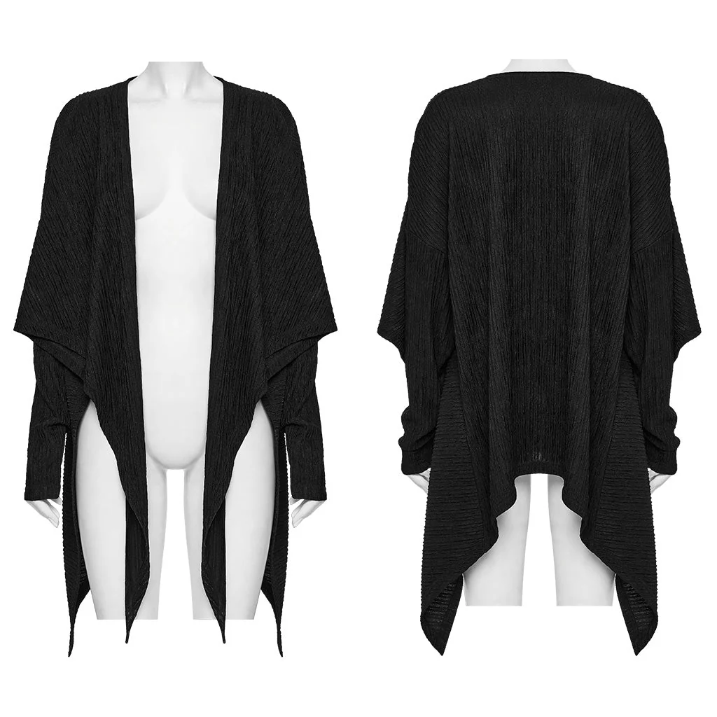 OY-1707ZDF Edgy Draped Black Punk Jackets with Textured Design - Image 15
