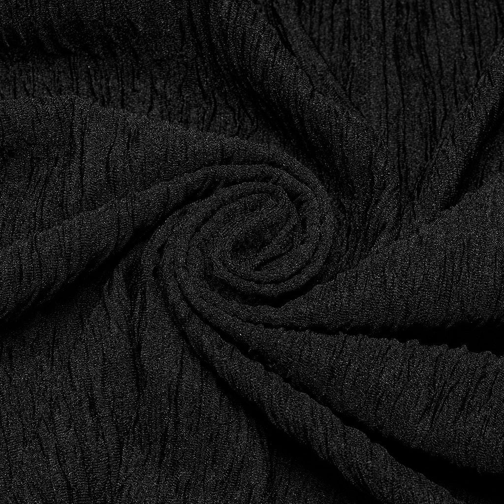 OY-1707ZDF Edgy Draped Black Punk Jackets with Textured Design - Image 25