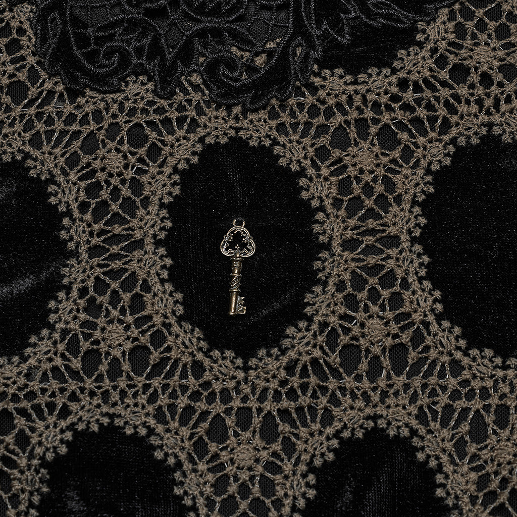 OY-1752CCF Dark Velvet Lace Gothic Shirts Vintage Style Womenswear - Image 18