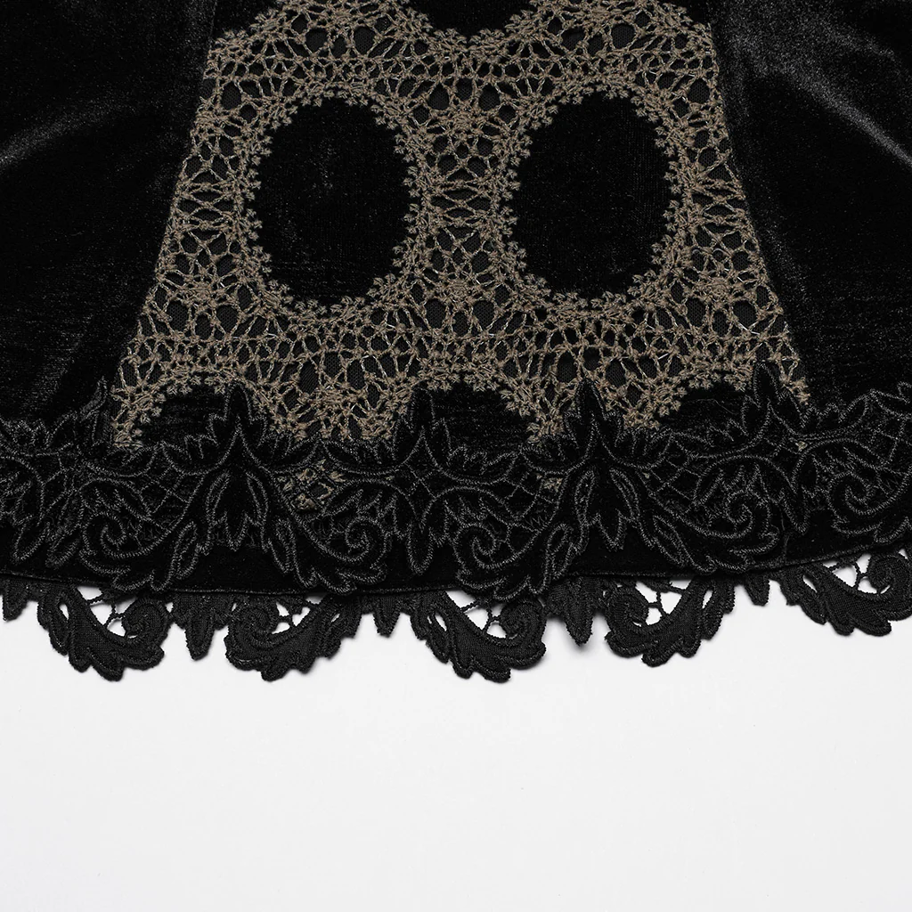 OY-1752CCF Dark Velvet Lace Gothic Shirts Vintage Style Womenswear - Image 19