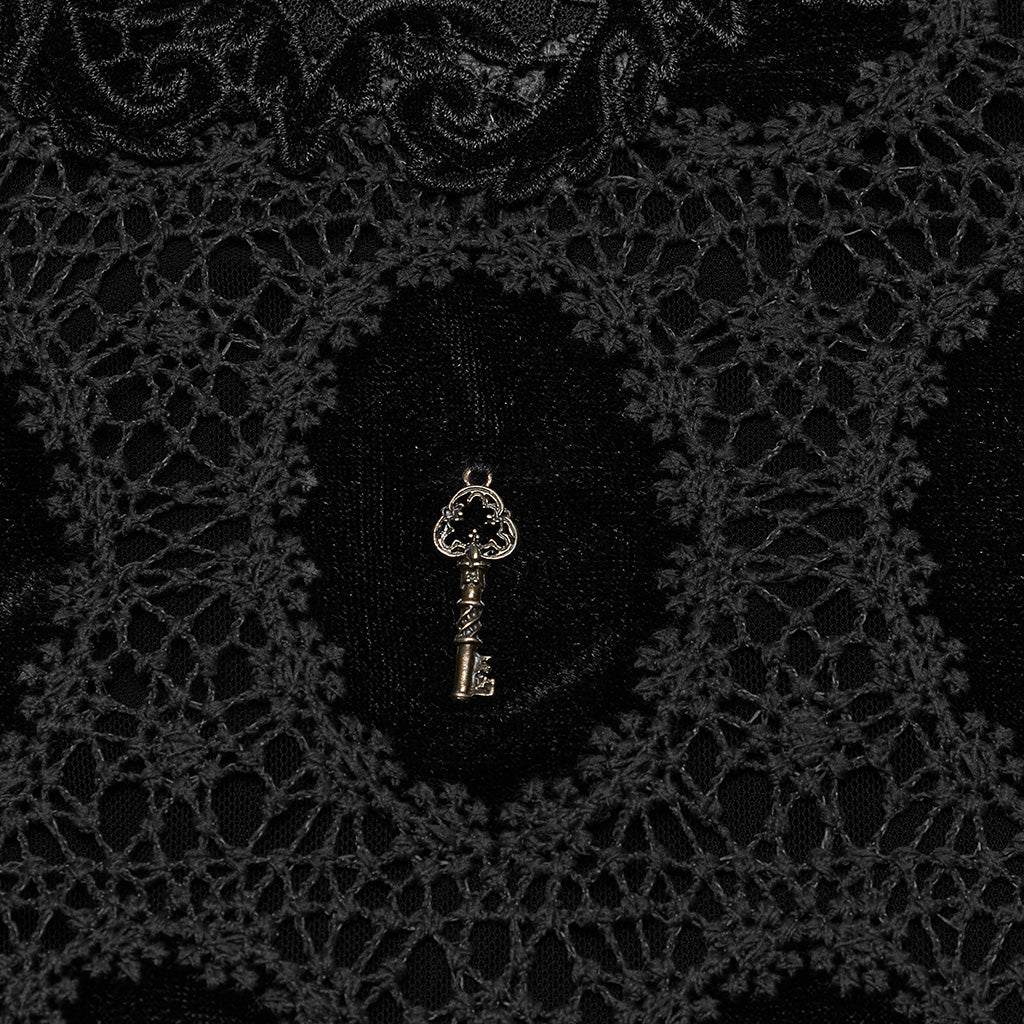OY-1752CCF Dark Velvet Lace Gothic Shirts Vintage Style Womenswear - Image 8
