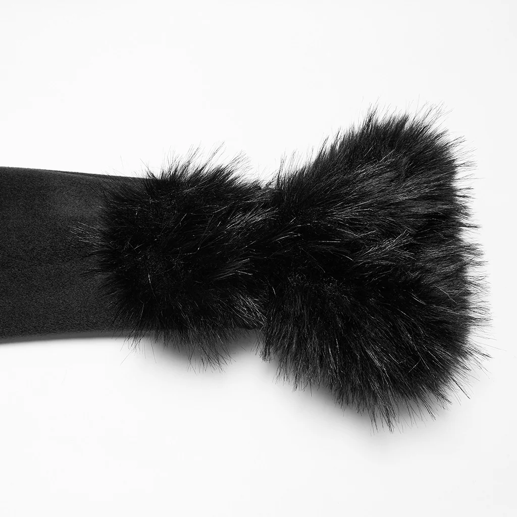 OY-1754ECF Gothic Coat Long Brown Fur Trimmed Victorian Style - Image 12