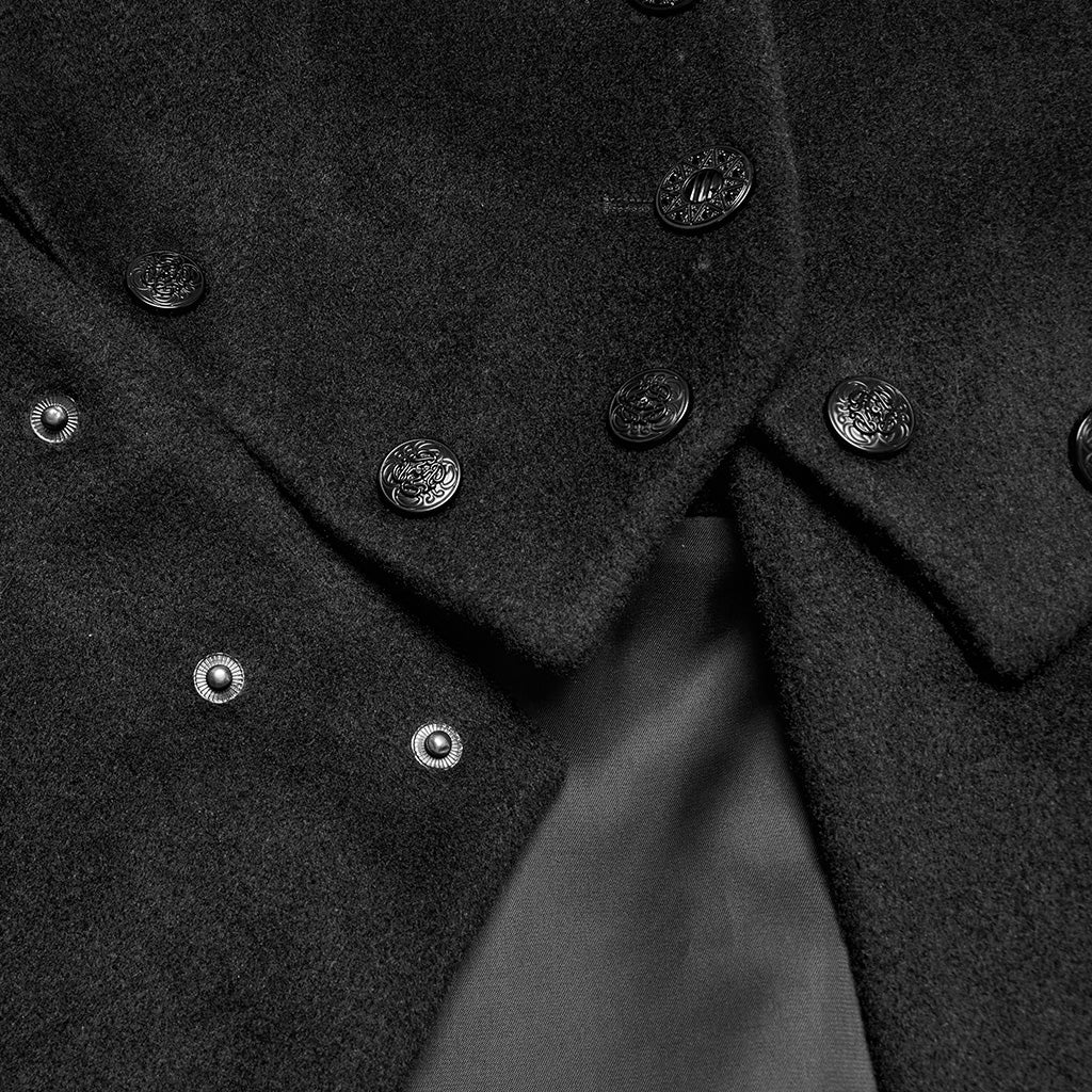 OY-1754ECF Gothic Coat Long Brown Fur Trimmed Victorian Style - Image 19