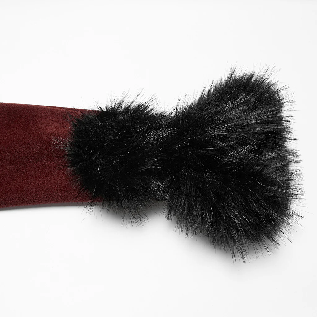 OY-1754ECF Gothic Coat Long Brown Fur Trimmed Victorian Style - Image 22