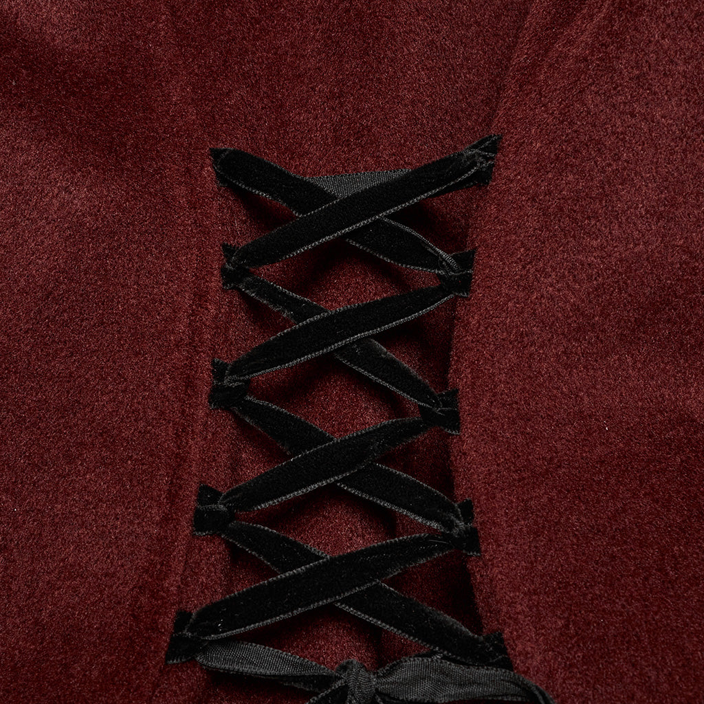 OY-1754ECF Gothic Coat Long Brown Fur Trimmed Victorian Style - Image 28