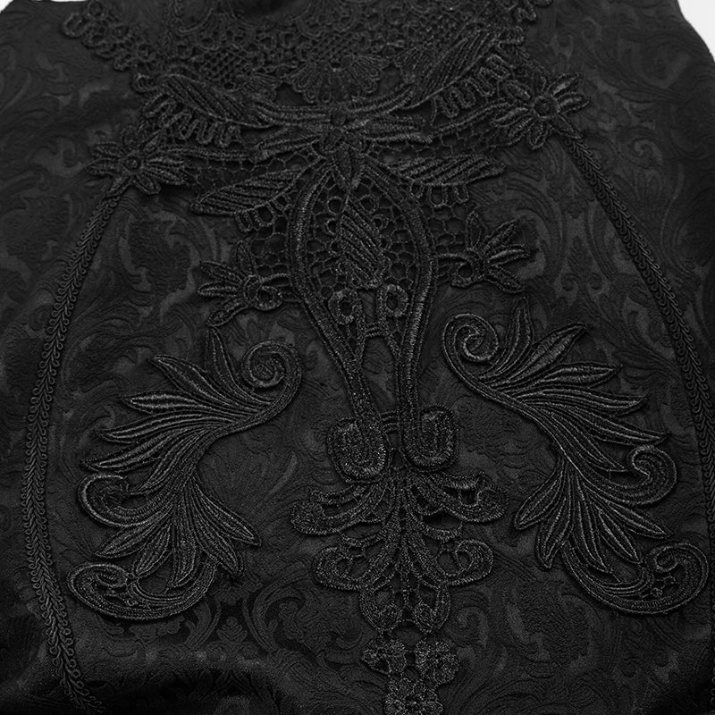 Q-303 Palace Pencil Frilled Hem Knee Length Mermaid Gothic Skirt - Image 6
