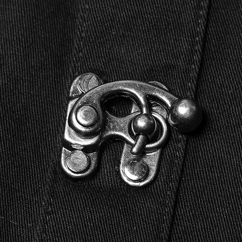 WY-872 Personality Metal Buckle Design Punk Shirt For Men - Image 5