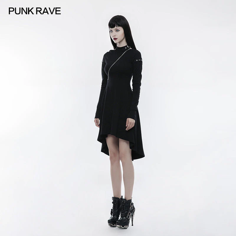 OPQ-236 Personality Punk Dress With Hollow Out And Zipper Design - Image 2