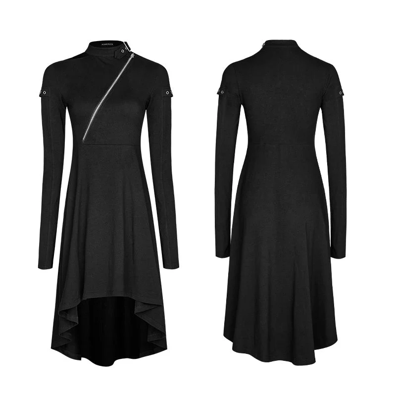 OPQ-236 Personality Punk Dress With Hollow Out And Zipper Design - Image 4