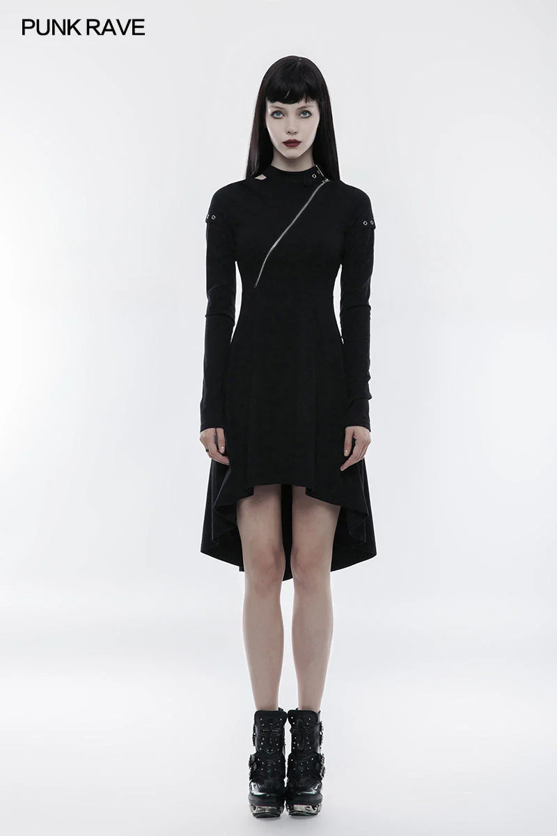 OPQ-236 Personality Punk Dress With Hollow Out And Zipper Design - Image 6
