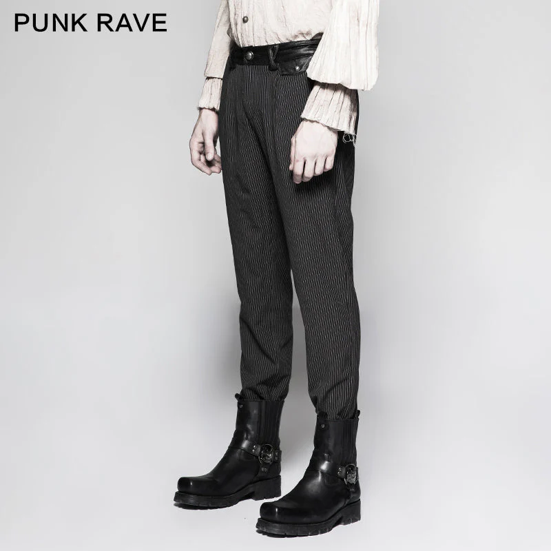 K-287 Pinstripe Simple Fitness Chino Punk Pants - Image 2
