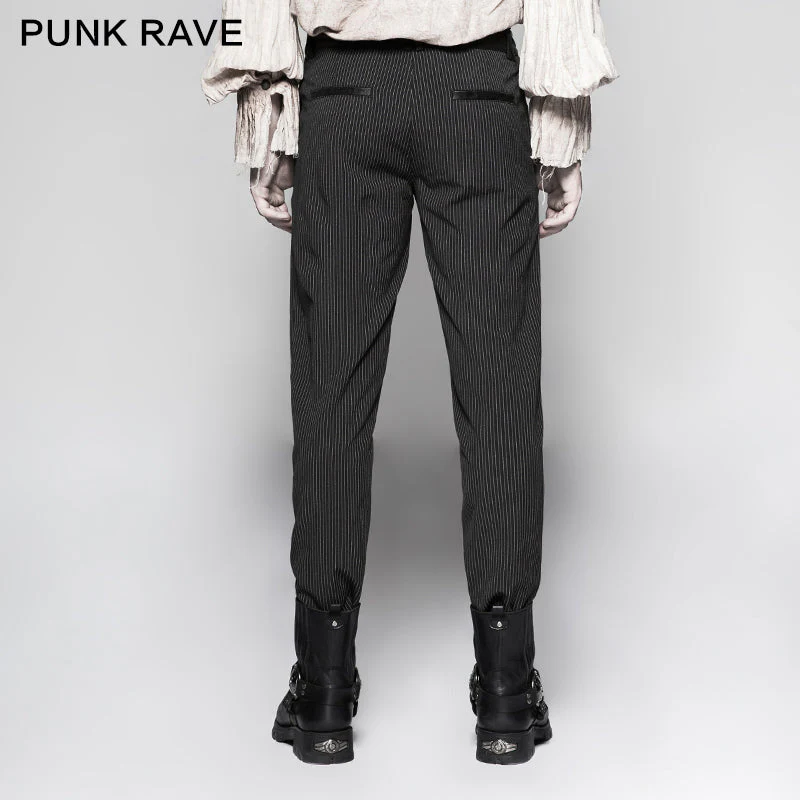 K-287 Pinstripe Simple Fitness Chino Punk Pants - Image 3